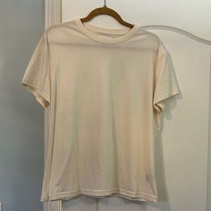 Oliver Logan Ivory Crewneck T-Shirt Sz Large EUC